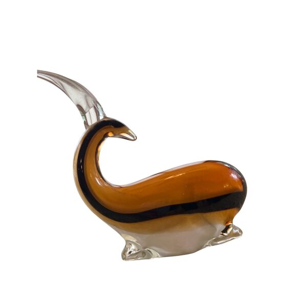 RARE Dynasty Gallery Antelope Hand Fused Art Glass Lt'd Ed 'Vinci' Line AMBR BLK - Picture 2 of 12